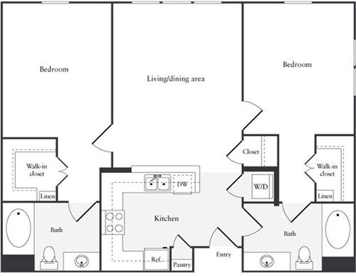 2 Bedrooms A 01-3092 floor plan